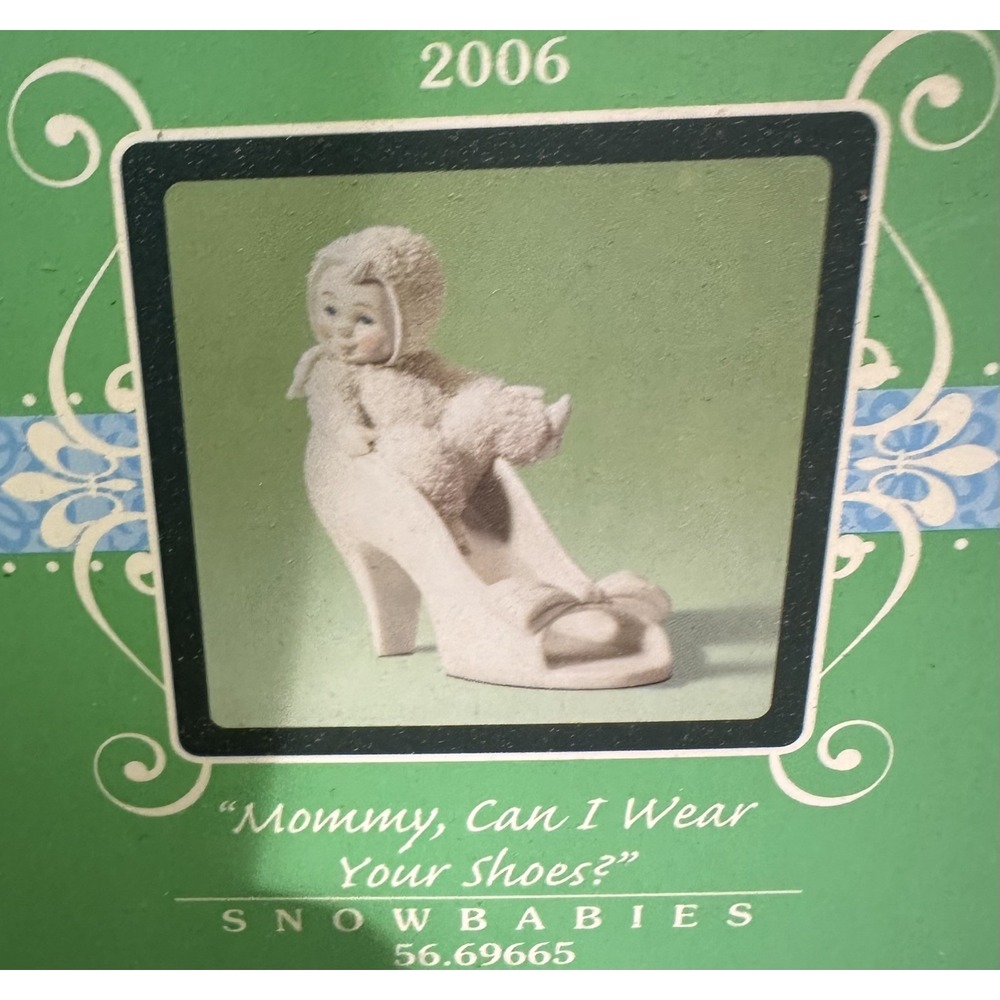 Dept 56 2006 Snowbabies "Mommy, Can I Wear Your Shoes?" Item 69665
